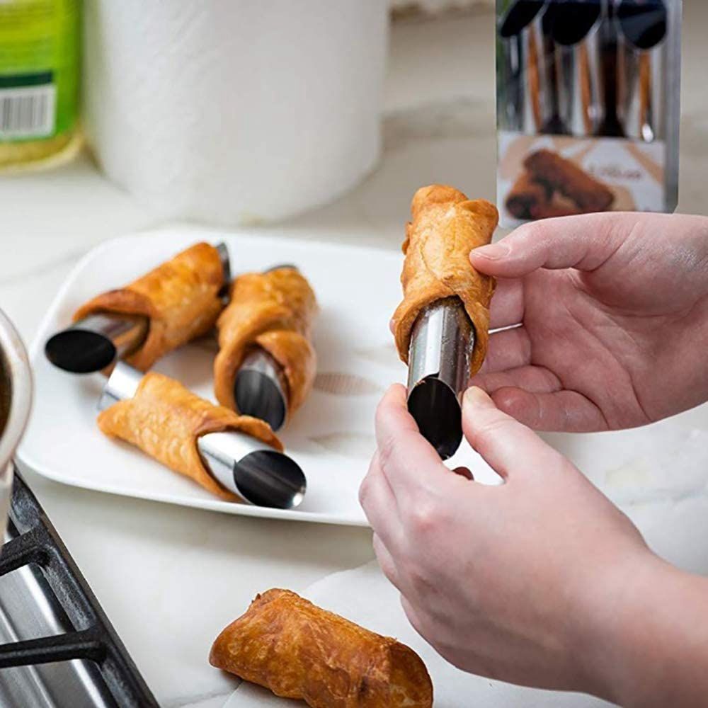 metal 6 pcs/set danish cannoli - Danish Pancake Pan 评论和价格